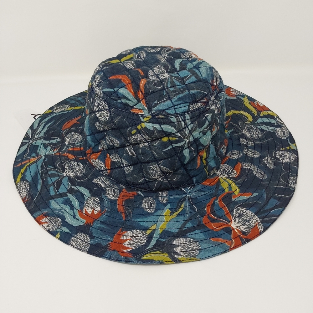 NWT Chufy Blue Floral Wide Brim Bucket Hat